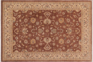 handmade Traditional Kafkaz Chobi Ziegler Brown Beige Hand Knotted RECTANGLE 100% WOOL area rug 9 x 11